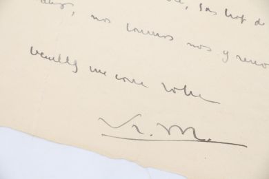 MAURIAC : Lettre autographe datée et signée adressée à l'abbé Casy Rivière le soutenant dans son engagement : 