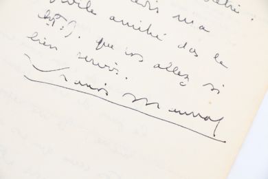 MAURIAC : Lettre autographe datée et signée adressée à l'abbé Casy Rivière lui témoignant tout ses encouragements pour sa première messe : 