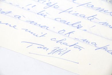 MESRINE : Lettre d'amour autographe datée et signée de Jacques Mesrine écrite depuis la prison de Fleury-Mérogis et adressée à sa compagne Jeanne Schneider pour qui il vient de trouver un logement après sa prochaine libération : 