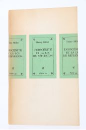 MILLER : L'Obscénité et la Loi de Réflexion - First edition - Edition-Originale.com