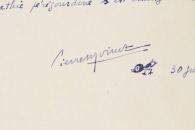 MOINOT : Lettre autographe signée de Pierre Moinot - Signiert, Erste Ausgabe - Edition-Originale.com
