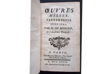 MONCRIF : Oeuvres mêlées, tant en prose qu'en vers - First edition - Edition-Originale.com