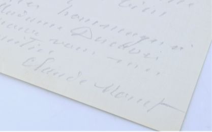 MONET : Lettre autographe signée de Claude Monet adressée à Lucien Descaves - Signed book, First edition - Edition-Originale.com