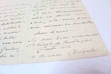 MONTESQUIOU : Lettre autographe signée de Robert de Montesquiou priant son correspondant journaliste de faire la chronique, dans le Gaulois, du dernier ouvrage qu'il lui a adressé - Signiert, Erste Ausgabe - Edition-Originale.com