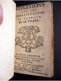 MONTFAUCON : Reflexions sur les Constitutions de l'abbaye de La Trappe - Edition-Originale.com
