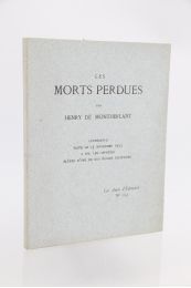 MONTHERLANT : Les morts perdues - Edition Originale - Edition-Originale.com