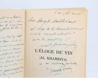 MONTHERLANT : L'éloge du vin (Al Khamriya) - Exemplaire d'Henry de Montherlant - Signiert, Erste Ausgabe - Edition-Originale.com