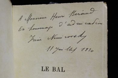 NEMIROVSKY : Le bal - Autographe, Edition Originale - Edition-Originale.com