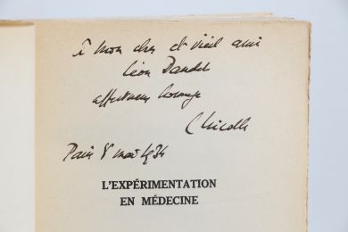 NICOLLE : L'expérimentation en médecine - Signed book, First edition - Edition-Originale.com