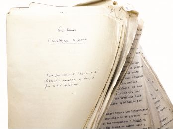 PARROT : Tapuscrit avec ajouts manuscrits autographes de L'intelligence en guerre - Autographe, Edition Originale - Edition-Originale.com