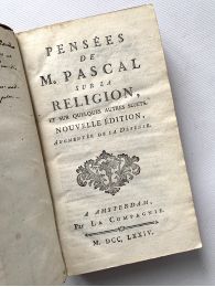 PASCAL : Pensées de M. Pascal sur la religion, et sur quelques autres sujets. Nouvelle édition augmentée de la Défense  - First edition - Edition-Originale.com