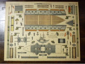 Grandes constructions : Le MARENGO vaisseau cuirassé. Imagerie d'Épinal Pellerin n°376 - First edition - Edition-Originale.com