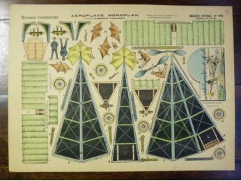 Moyennes constructions : Aéroplane monoplan. Imagerie d'Épinal Pellerin n°919.  - Prima edizione - Edition-Originale.com
