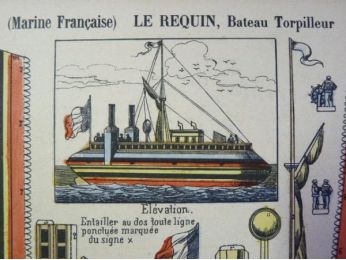 Moyennes constructions (Marine française) : Le REQUIN, Bateau Torpilleur. Imagerie d'Épinal Pellerin n°872.  - First edition - Edition-Originale.com