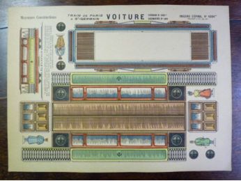 Moyennes constructions : Train de Paris à St-Germain. Voiture. Imagerie d'Épinal Pellerin n°1091ter - Erste Ausgabe - Edition-Originale.com