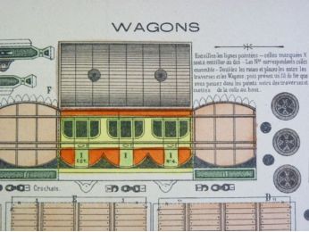 Petites constructions : Wagons. Imagerie d'Épinal Pellerin n°1205.  - First edition - Edition-Originale.com