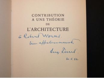 PERRET : Contribution à une théorie de l'architecture - Autographe, Edition Originale - Edition-Originale.com