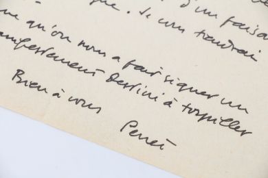 PERRET : Lettre autographe adressée à Roger Nimier - Signiert, Erste Ausgabe - Edition-Originale.com