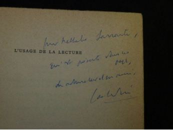 PICON : L'usage de la lecture III. Lecture de Proust - Signed book, First edition - Edition-Originale.com