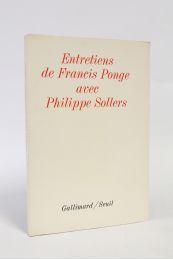 PONGE : Entretiens de Francis Ponge avec Philippe Sollers - Prima edizione - Edition-Originale.com