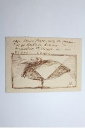 PONS : Enveloppe manuscrite envoyée à son ami Georges Raillard enrichie d'un dessin original en son verso - Signed book, First edition - Edition-Originale.com