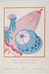 Pour les beaux jours. Chapeau, ombrelle et gants de jardin (pl.34, La Gazette du Bon ton, 1914 n°4) - Erste Ausgabe - Edition-Originale.com