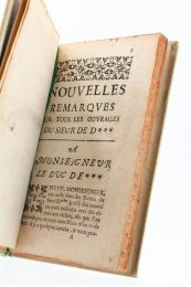 PRADON  : Nouvelles remarques sur tous les ouvrages du sieur D*** - Prima edizione - Edition-Originale.com