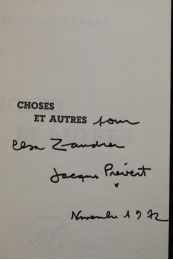 PREVERT : Choses et autres - Signed book, First edition - Edition-Originale.com