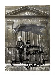 PREVERT : Collage original réalisé sur une photographie originale de Robert Doisneau enrichi d'un envoi autographe signé de Jacques Prévert - Libro autografato, Prima edizione - Edition-Originale.com