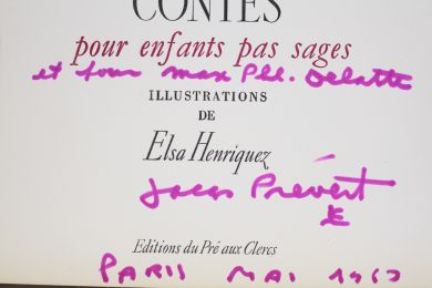 PREVERT : Contes pour enfants pas sages - Signed book, First edition - Edition-Originale.com