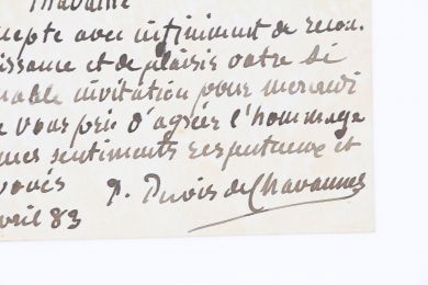 PUVIS DE CHAVANNES : Carte autographe signée - Libro autografato, Prima edizione - Edition-Originale.com