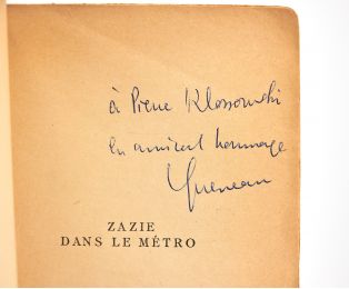 QUENEAU : Zazie dans le métro - Libro autografato - Edition-Originale.com
