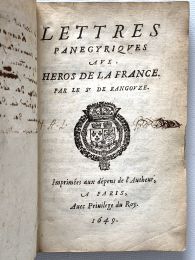 RANGOUZE : Lettres panégyriques aux héros de la France - Edition Originale - Edition-Originale.com