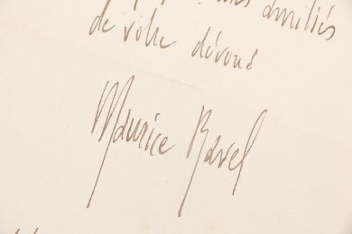 RAVEL : Lettre autographe signée : Ravel va au concert - Libro autografato, Prima edizione - Edition-Originale.com