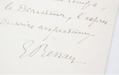 RENAN : Lettre autographe datée et signée à Louis Liard concernant le Collège de France : 