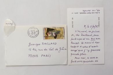 RICARDOU : Bristol postal autographe signé concernant le projet d'organisation d'un colloque sur Raymond Roussel - Autographe, Edition Originale - Edition-Originale.com