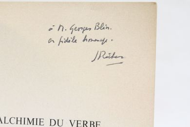 RICHER : L'alchimie du verbe de Rimbaud - Essai sur l'imagination du langage - Signed book, First edition - Edition-Originale.com