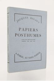 RIGAUT : Papiers posthumes - First edition - Edition-Originale.com