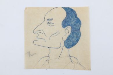 RIM : Dessin original à l'encre bleue représentant son ami Antonin Artaud - Signiert, Erste Ausgabe - Edition-Originale.com