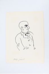 JACOB : Dessin original au crayon noir représentant son grand ami Max Jacob - Signed book, First edition - Edition-Originale.com
