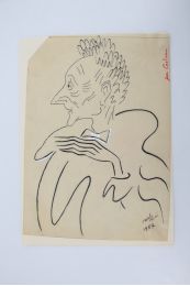 RIM : Dessin original au feutre noir et sur papier calque représentant Jean Cocteau - Autographe, Edition Originale - Edition-Originale.com