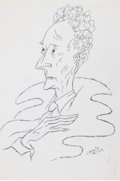 RIM : Dessin original au stylo bille noir représentant Jean Cocteau - Signiert, Erste Ausgabe - Edition-Originale.com