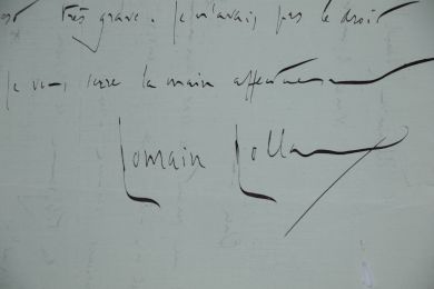 ROLLAND : Alarmante lettre autographe datée et signée relayant l'appel à l'aide de Sun-Yat-Sen dénonçant l'annexion de la Chine par le Japon aidé de ses alliés impérialistes occidentaux : 