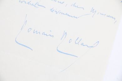 ROLLAND : Lettre autographe datée et signée à propos d'une préface qu'il doit écrire et qui concerne Stendhal et la musique : 