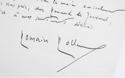 ROLLAND : Lettre autographe datée et signée adressée à Renaud de Jouvenel refusant de livrer des articles à sa revue Les volontaires mais acceptant d'y participer pour une ponctuelle contribution politique : 
