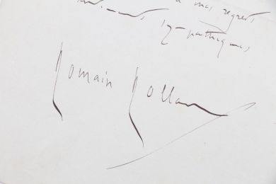 ROLLAND : Lettre autographe datée et signée informant son correspondant qu'il est surchargé de travail : 