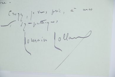 ROLLAND : Lettre autographe datée et signée informant son correspondant qu'ils ne pourront se voir cet été : 