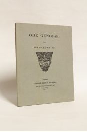 ROMAINS : Ode genoise - Erste Ausgabe - Edition-Originale.com