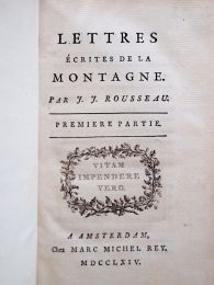 ROUSSEAU : Lettres écrites de la montagne - Edition-Originale.com