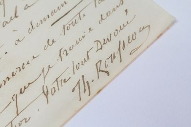 ROUSSEAU : Lettre autographe signée : 